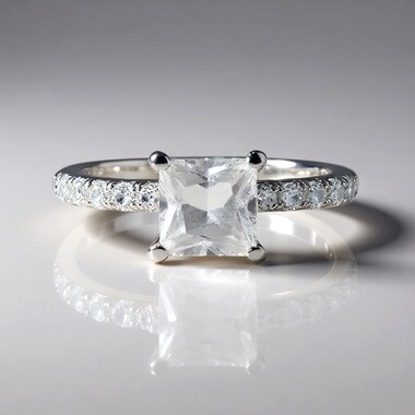 Bague en argent et Topaze blanche