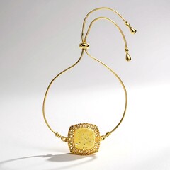 Bracciale in argento con Ambra Baltica Limone (dagen)
