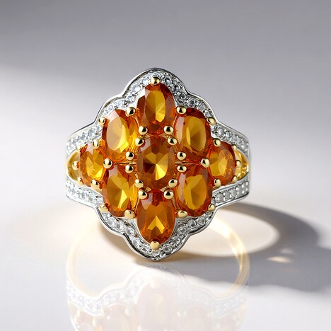 Anello in argento con Citrino Madeira
