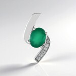 Ciondolo in argento con Onice Verde