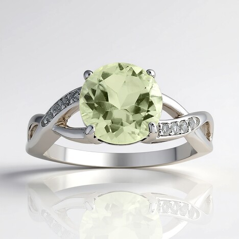 Anello in argento con Ametista Verde