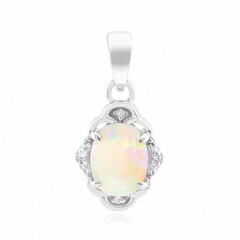 Brasilianischer Weißer Opal-Goldanhänger
