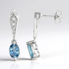 Orecchini in argento con Acquamarina Santa Maria