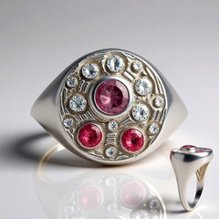 Anello in argento con Granato Malaya (MONOSONO COLLECTION)
