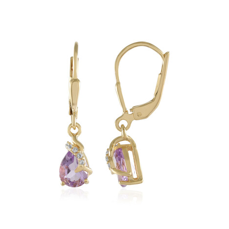 Boucles d'oreilles en argent et Améthyste Rose de France