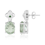 Grüner Amethyst-Silberohrringe