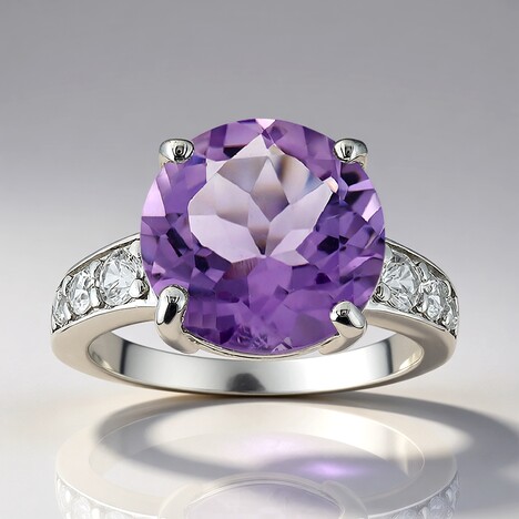 Bague en argent et Améthyste