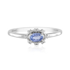 Nicht erhitzter Blauer Ceylon-Saphir-Silberring