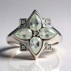 Anello in argento con Ametista Verde