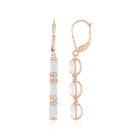 Zilveren oorbellen met witte kwartskristallen (KM by Juwelo)