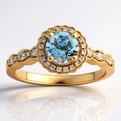 Anello in oro con Acquamarina Brasiliana AAA (CIRARI)