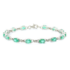 Brazalete en plata con Esmeralda de Zambia