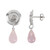 Zilveren oorbellen met rozen kwartskristallen
