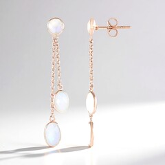 Orecchini in argento con Pietra di Luna Blu