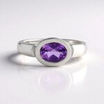 Anello in argento con Ametista Zambiana