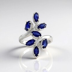 Anello in argento con Zaffiro Blu del Madagascar