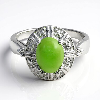 Zilveren ring met een keizerlijk chrysopraas