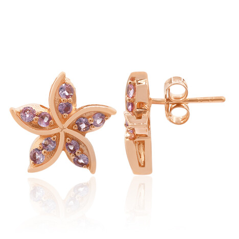 Pinkfarbener Saphir-Silberohrringe (Remy Rotenier)