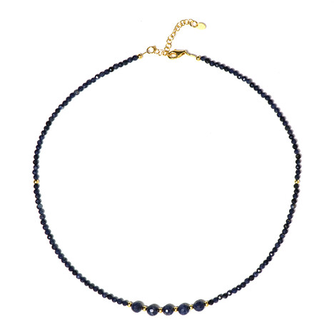 Blauer Saphir-Silberhalskette