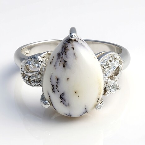 Anello in argento con Agata Dendritica