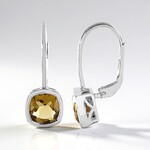 Boucles d'oreilles en argent et Quartz champagne (MONOSONO COLLECTION)