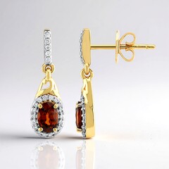 Orecchini in oro con Zircone Kings Plains Rosso