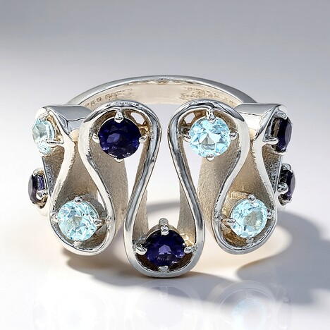 Anello in argento con Topazio Blu Cielo