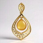 Ciondolo in argento con Ambra Milky Baltica (dagen)