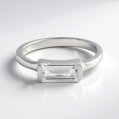Bague en argent et Topaze blanche