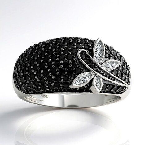 Bague en argent et Spinelle noir