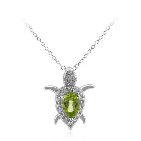 Burmesischer Peridot-Silberhalskette