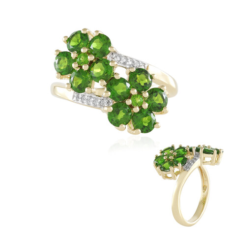 Anello in argento con Diopside Russo