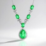 Collana in argento con Quarzo Verde Smeraldo