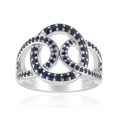 Blauer Saphir-Silberring