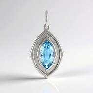 Zawieszka ze srebra rodowanego - Topaz błękitny Sky Blue