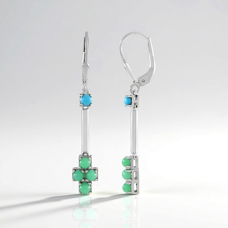 Orecchini in argento con Turchese Sleeping Beauty (KM by Juwelo)