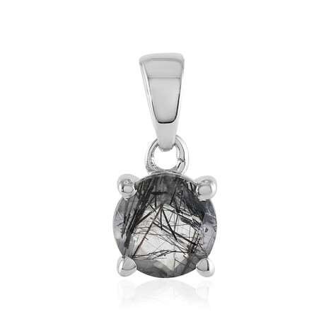 Colgante en plata con Cuarzo rutilado negro