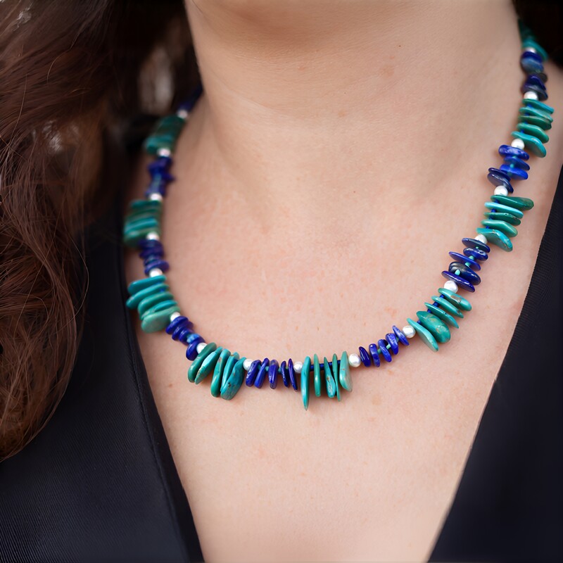 Edelstein-Silberhalskette