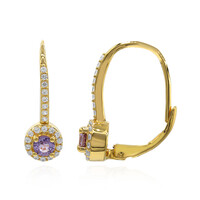 Orecchini in argento con Zaffiro Ceylon Porpora (non riscaldato)