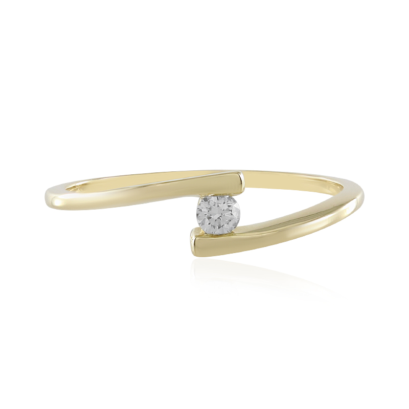 Anello in oro 9K con diamante senza difetti da 0,054 carati, moderno