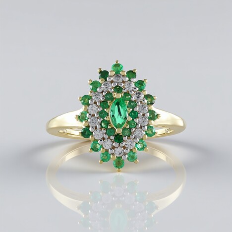 Anello in oro con Smeraldo Zambia
