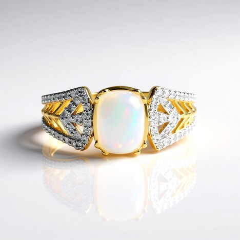 Anello in argento con Opale di Welo (Adela Silber)