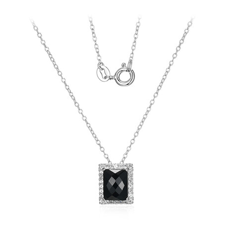 Collier en argent et Agate noire