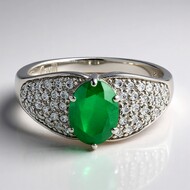 Bague en argent et Emeraude de Bahia