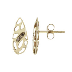 Pendientes en oro con Diamante champán I2 (Ornaments by de Melo)