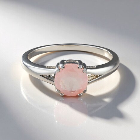 Anello in argento con Quarzo Rosa
