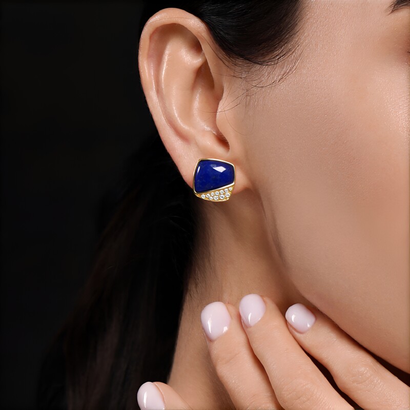 Boucles d'oreilles en or et Lapis-Lazuli (CIRARI)