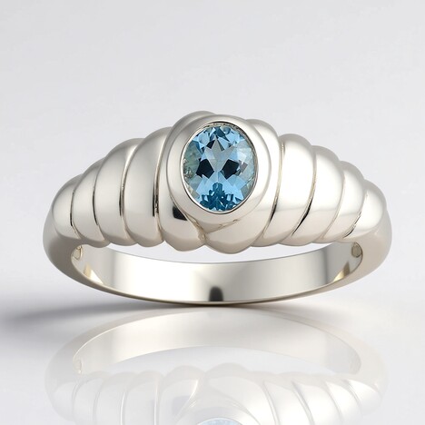Anello in argento con Acquamarina del Mozambico (Pallanova)
