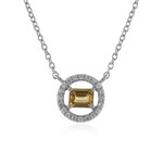 Gelber Zirkon-Silbercollier