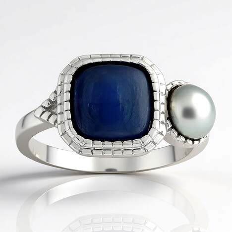 Anello in argento con Cianite del Nepal